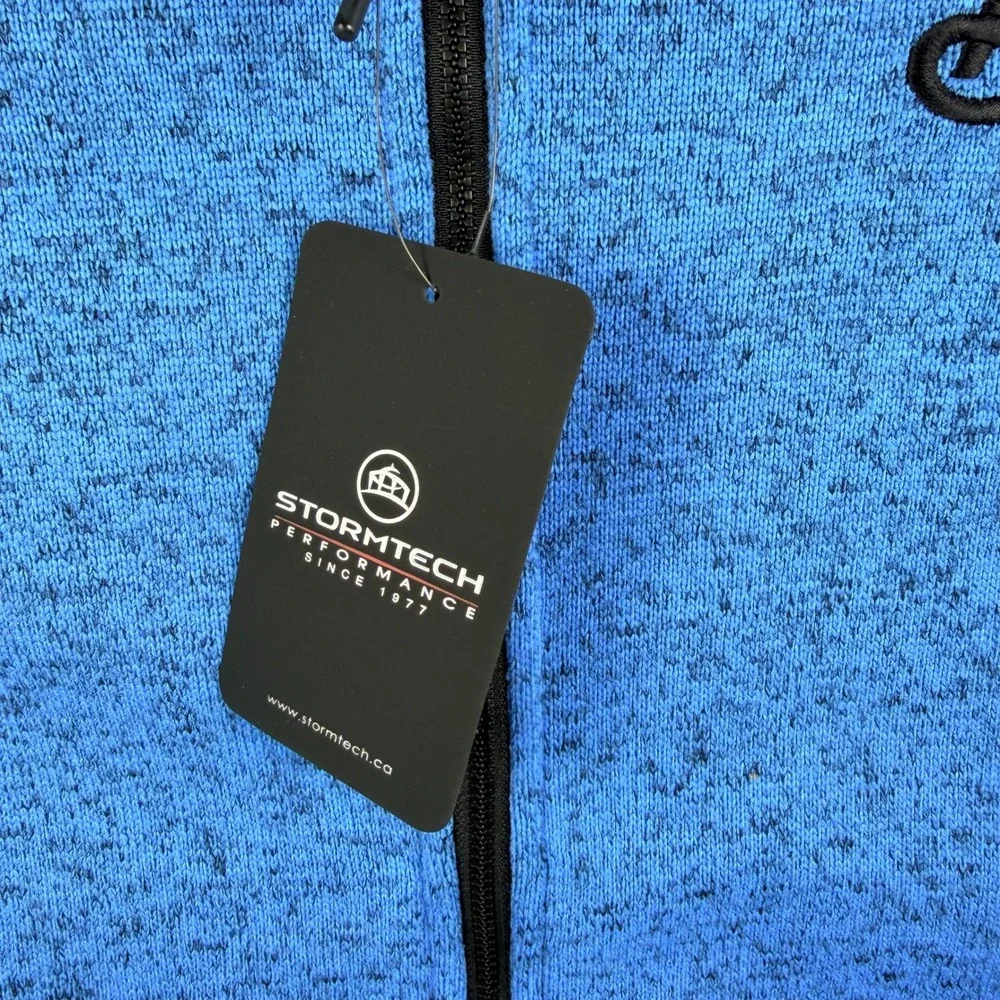 NEW Stormtech Performance Fleece Jacket Men L Blue Full‎ Zip Heathered Outdoor